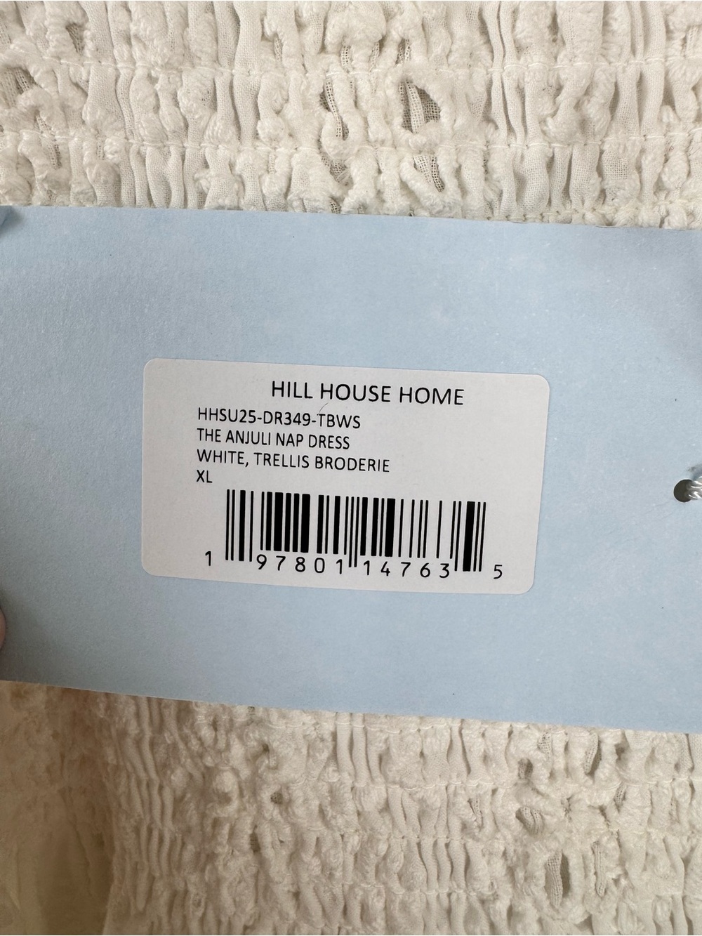 Hill House Home The Anjuli Nap Dress White Trellis Broderie XL NWT - Picture 5 of 6
